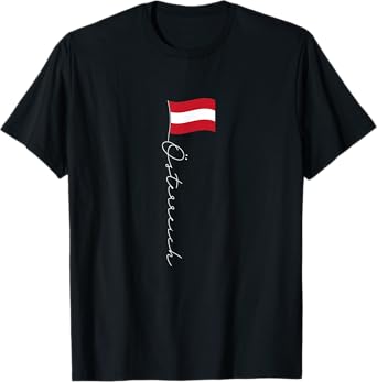 Austria Signature Flag Pole - Patriotic Austrian Flag Women Kids Men T-Shirt