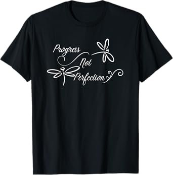 Progress Not Perfection Motivational Design T-Shirt