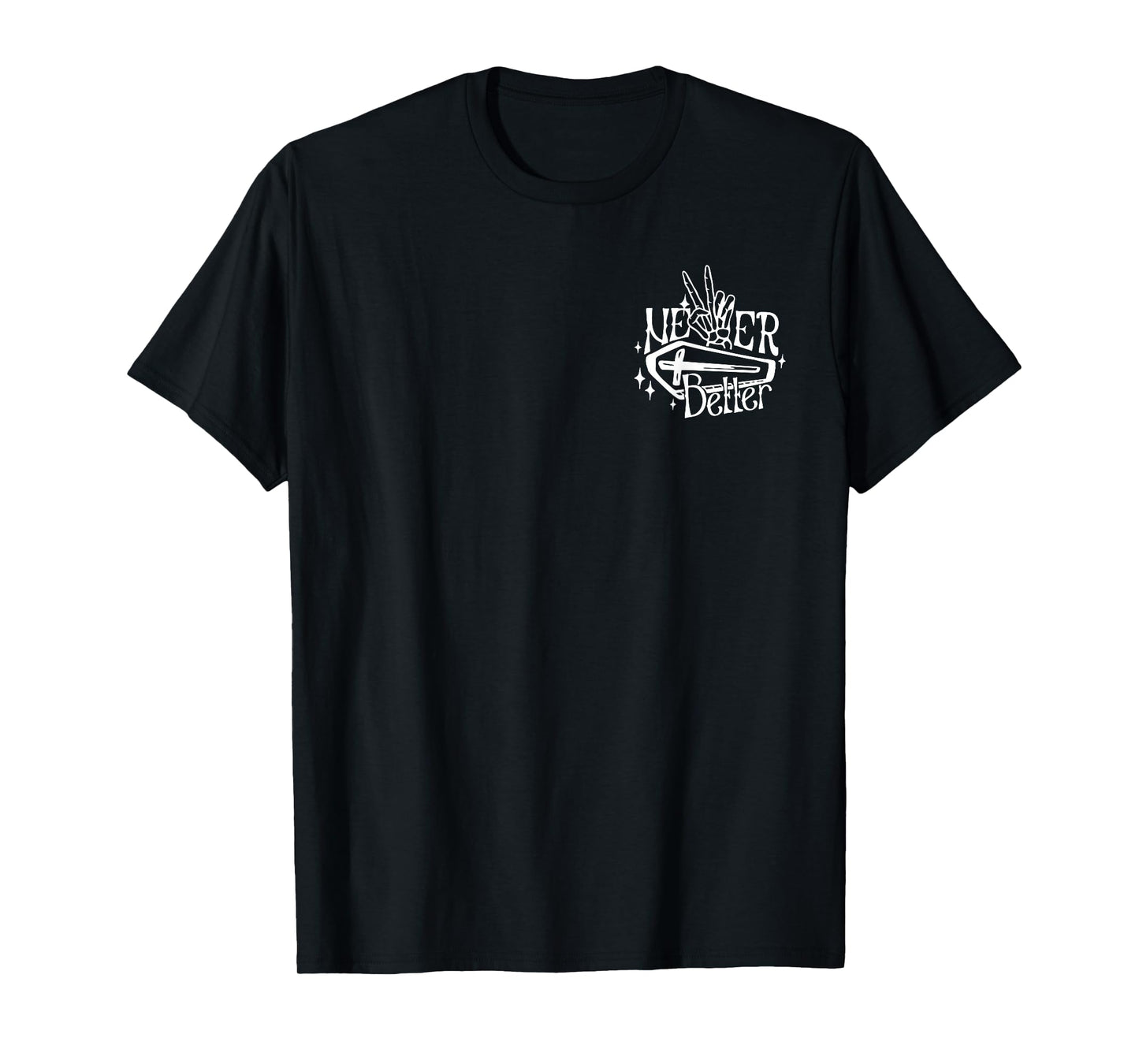 2 Side Never Better Skeleton Messy Bun Drinking Coffee Women T-Shirt