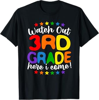 Kids 3rd Grade Here I Come Teacher Girls Boys Back To School T-Shirt