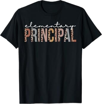 Elementary Principal Leopard Appreciation For Women For Work T-Shirt