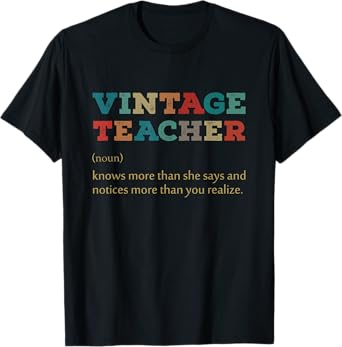 Vintage Teacher Knows More Than She Says Outfit Definition T-Shirt