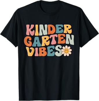 Kindergarten Vibes - Kinder Crew Retro First Day of School T-Shirt