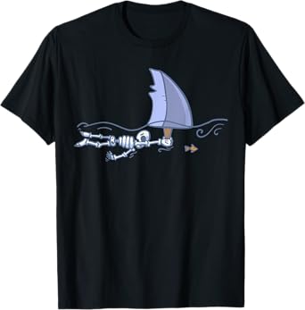 Halloween Swimming Shark Skeleton | Swimmers Gift T-Shirt