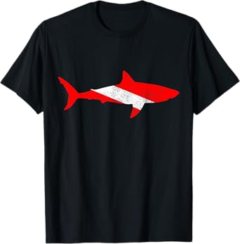 Shark Diving Scuba Diver Scuba Diving Flag T-Shirt