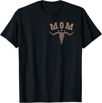 Mom Skull Highland Cow Boy Western Rodeo Family Matching T-Shirt