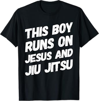 This Boy Runs On Jesus And Jiu Jitsu Christian Gift T-Shirt