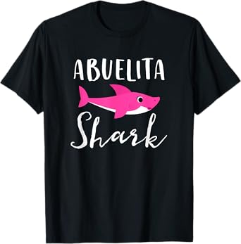 Abuelita Shark Grandma Grandmother Pink Shark Graphic T-Shirt
