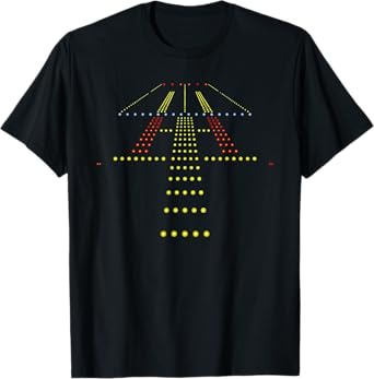 Runway Night View Aviation Airport Lights T-Shirt