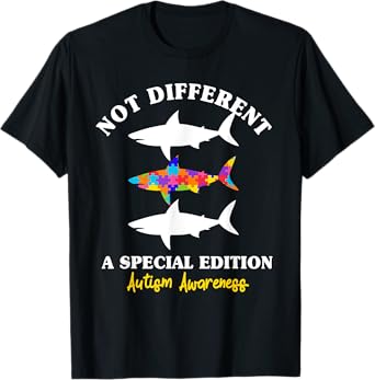 Puzzle Shark Autism Awareness Autistic Autism Moms Gift T-Shirt