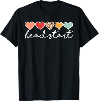 Back To School Head Start Heart Homeschool Headstart Teacher T-Shirt for Men Women Kids