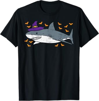 Shark Witch Funny Animal Halloween Men Women Kids Gift T-Shirt
