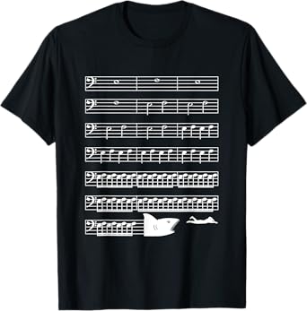 Funny Music Shark Bass Clef Classical Musician T-Shirt