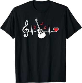 Guitar Heartbeat Guitarist Guitar Player Musician T-Shirt