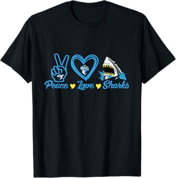Peace Love Sharks - Shark Lover Gift T-Shirt