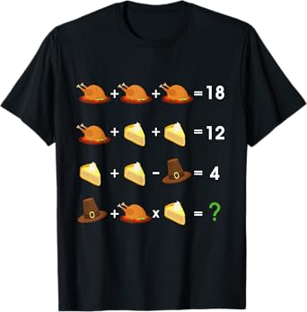 Order of Operations Thanksgiving Quiz Funny Math Teacher Men Women Kids T-Shirt