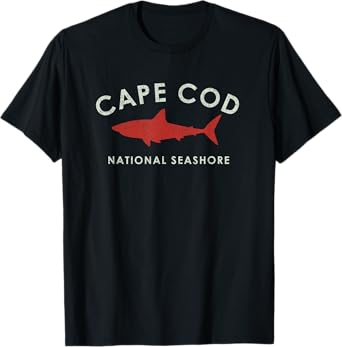 Vintage Cape Cod National Seashore Mens Womens Shark Graphic T-Shirt