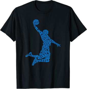 Basketball Player Typography Word Art T-Shirt