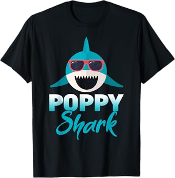 Poppy Shark Wearing Cool Sunglasses Grandpa T-Shirt