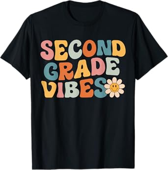 Second Grade Vibes - 2nd Grade Team Retro 1st Day of School T-Shirt