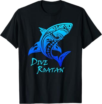 Dive Roatan, Honduras Vintage Tribal Shark Vacation Gift T-Shirt