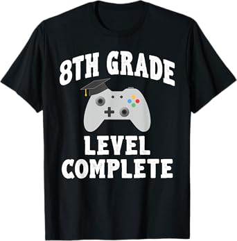 8th Grade Level Complete Gamer Class Of 2025 Graduation T-Shirt
