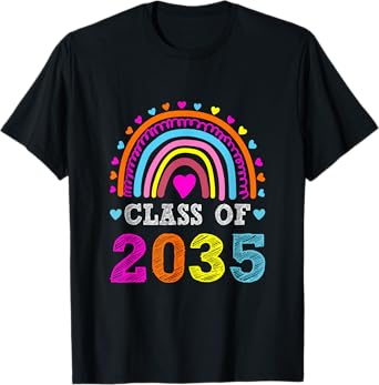 Class Of 2035 Grow With Me Graduation First Day of School T-Shirt