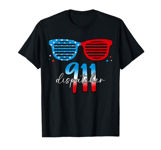 911 Dispatcher 4th of July USA Flag Emergency Dispatchers T-Shirt