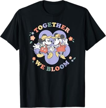 Disney Mickey and Minnie Mouse Together We Bloom Springtime T-Shirt