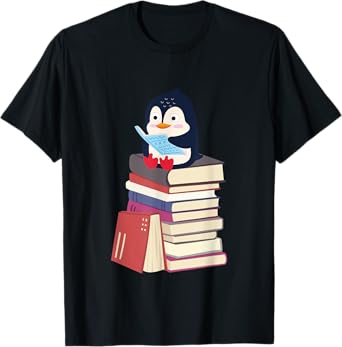 Teacher Librarian Kawaii Penguin, Book Lover Penguin T-Shirt