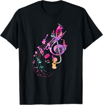 Musical Instrument Music Notes Musician Treble Clef T-Shirt