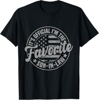 It's Official I'm The Favorite Son-In-Law Funny Vintage T-Shirt