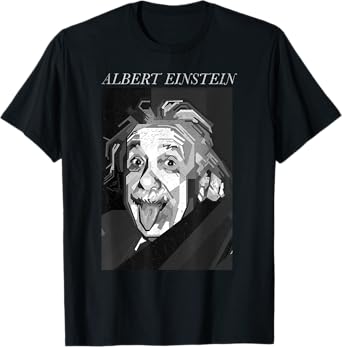 Trendy Apparel Unisex-Adults & Kids Graphic T-Shirt - Albert Einstein Logic Quote Front Back - Black - Small - Short Sleeve