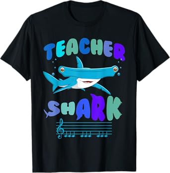 Teacher shark do your work hammerhead shark music Note men's T-Shirt