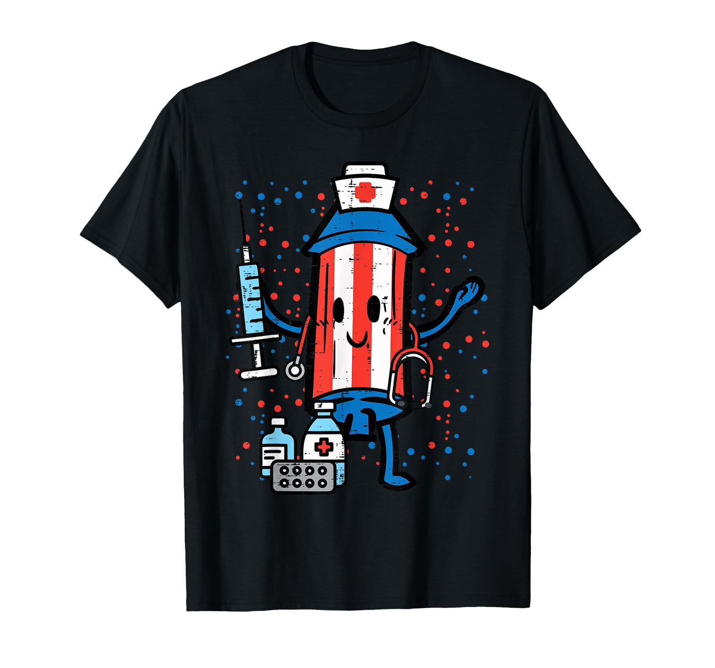 4th Of July Firecracker Nurse Funny America Scrub Top Women T-Shirt
