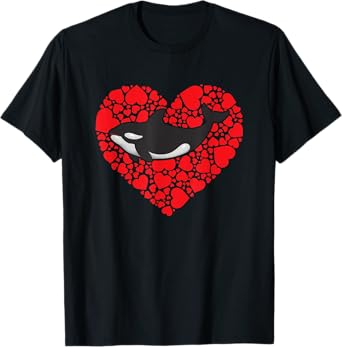 Orca Killer whale Love Valentines day Gift for women kids T-Shirt