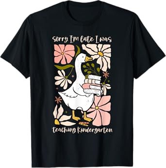 Boho Flower Silly Goose Kindergarten Teacher Back to School T-Shirt