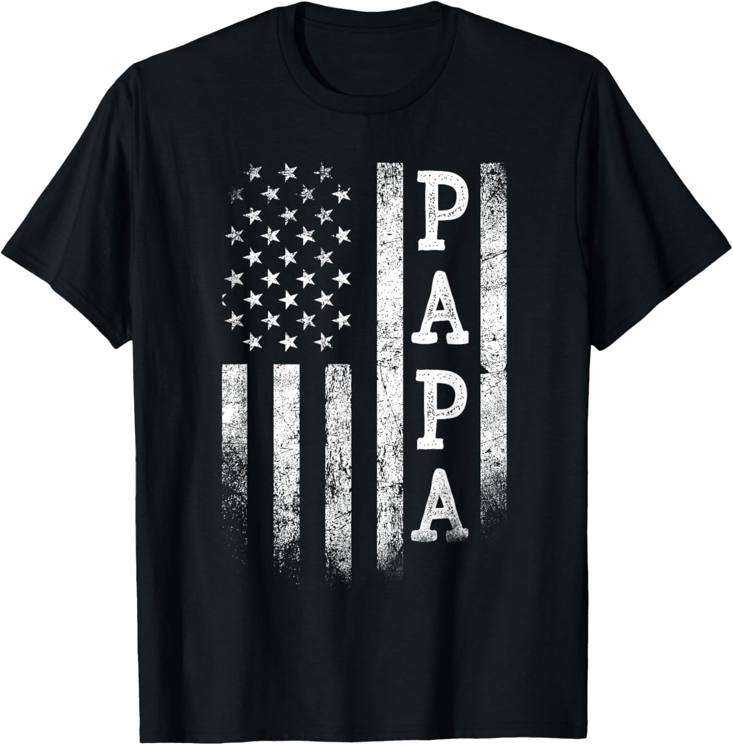 Papa American Flag Papa Gifts Patriotic Father's Day T-Shirt