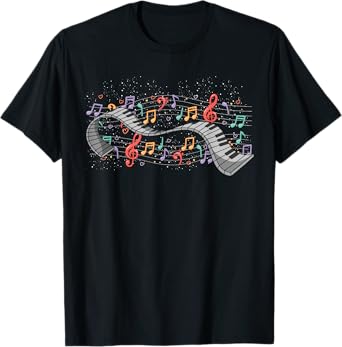 Colorful Music Notes Pianist Classical Music Piano T-Shirt