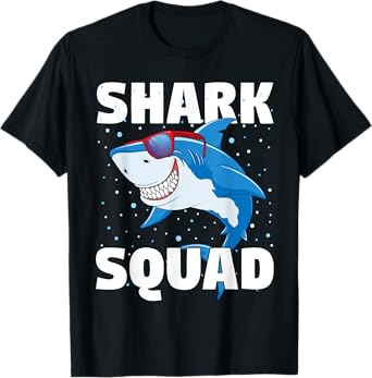 Shark Squad Shirt Boys Girls Shark Birthday Party T-Shirt