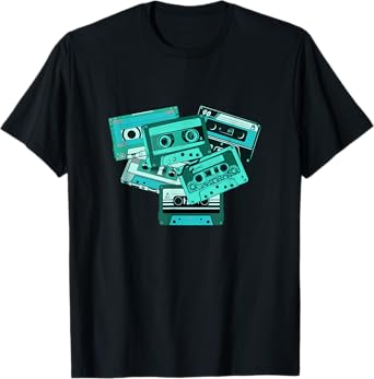 Light Teal Aqua Old School Tapes Teal Aqua Color Graphic T-Shirt
