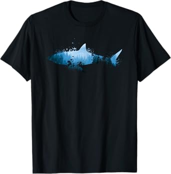 Men Women Boy Girl | Sharks Apparel Gifts Vintage Shark Silhouette | Hammerhead Shark Tiger Shark T-Shirt, Black, Small
