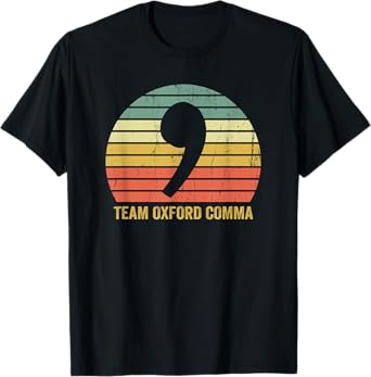 Vintage Team Oxford Comma Grammar Police English Nerd Gift T-Shirt