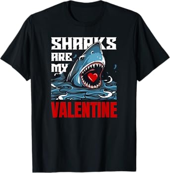 Sharks are my valentine funny vintage shark lovers gift T-Shirt
