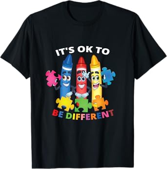 InGENIUS World Autism Awareness Day Gifts Autism Awareness It's Ok To Be Different Autistic Be Unique Black Kids T-Shirt