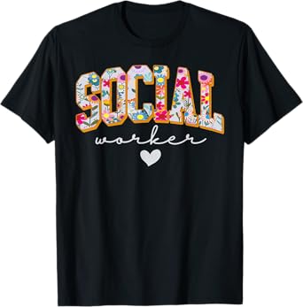 Floral Social Worker Shirt, For Social Worker, School Couns T-Shirt