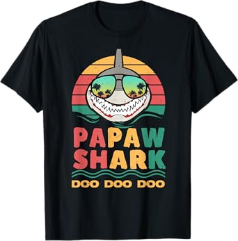 FAMILY 365 Papaw Shark Fathers Day Papa Dad Grandpa Men Gift T-Shirt