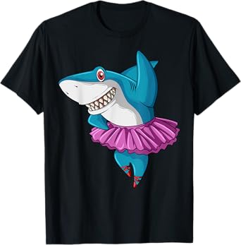 Ballerina Shark Ballet Dancer Shark Tutu Dance Party T-Shirt