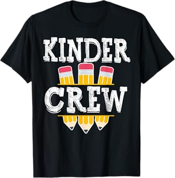 Kinder Crew Fun Kindergarten Squad Teacher 1st Day of School T-Shirt