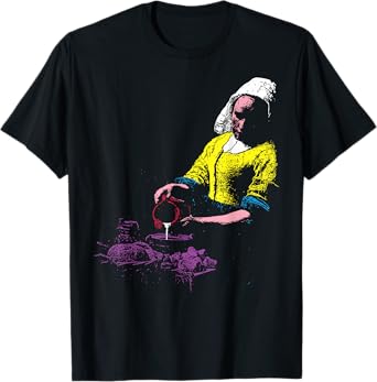 Vermeer The Milkmaid Pop Art 80s Pop Minimal Baroque Art T-Shirt